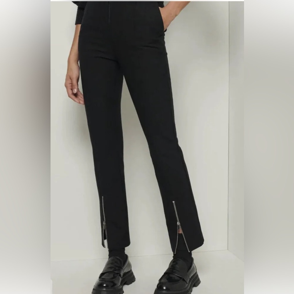 Derek Lam 10 Crosby Van Cropped Straight Leg Zipper Detail Pants